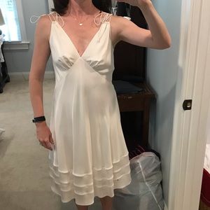 Club Monaco 100% Silk white dress